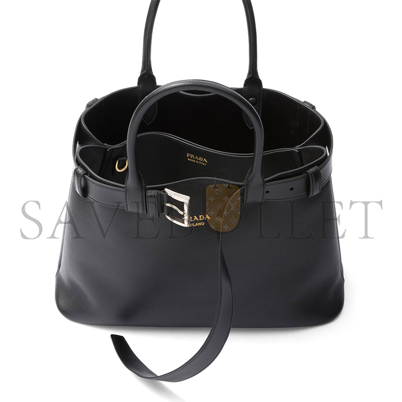 PRADA BUCKLE LARGE LEATHER HANDBAG WITH BELT 1BA416 (37*27*14cm) PRADA BUCKLE LARGE LEATHER HANDBAG WITH BELT 1BA416 (37*27*14cm)